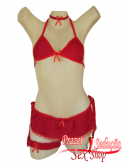 mini dama de vermelho