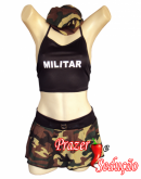 Militar de saia plissada